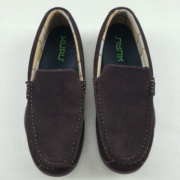 Kuru Loft Suede Moccasin Slipper Mens 12.5 Brown Slip On Rubber Sole House Shoe - Picture 3 of 12